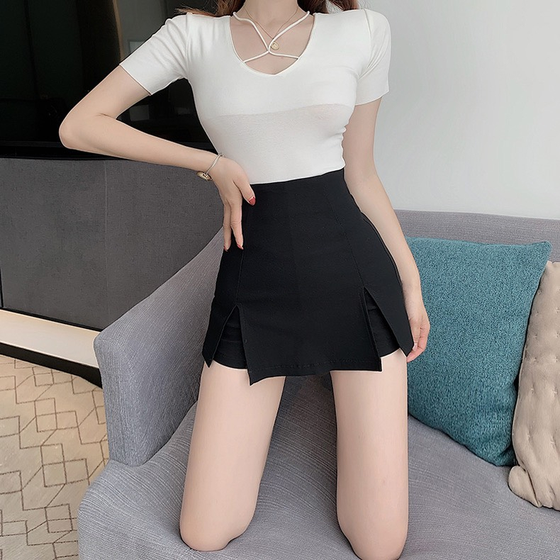 Chân Váy Dáng CHỮ A XẺ 2 BÊN Nữ Thời Trang Hàng Cao Cấp Lưng Cạp Cao Có Lót Trong