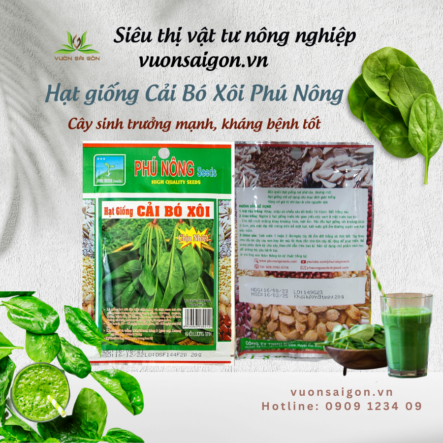 HẠT GIỐNG CẢI CHÂN VỊT (BÓ XÔI) - chịu nhiệt Phú Nông 5