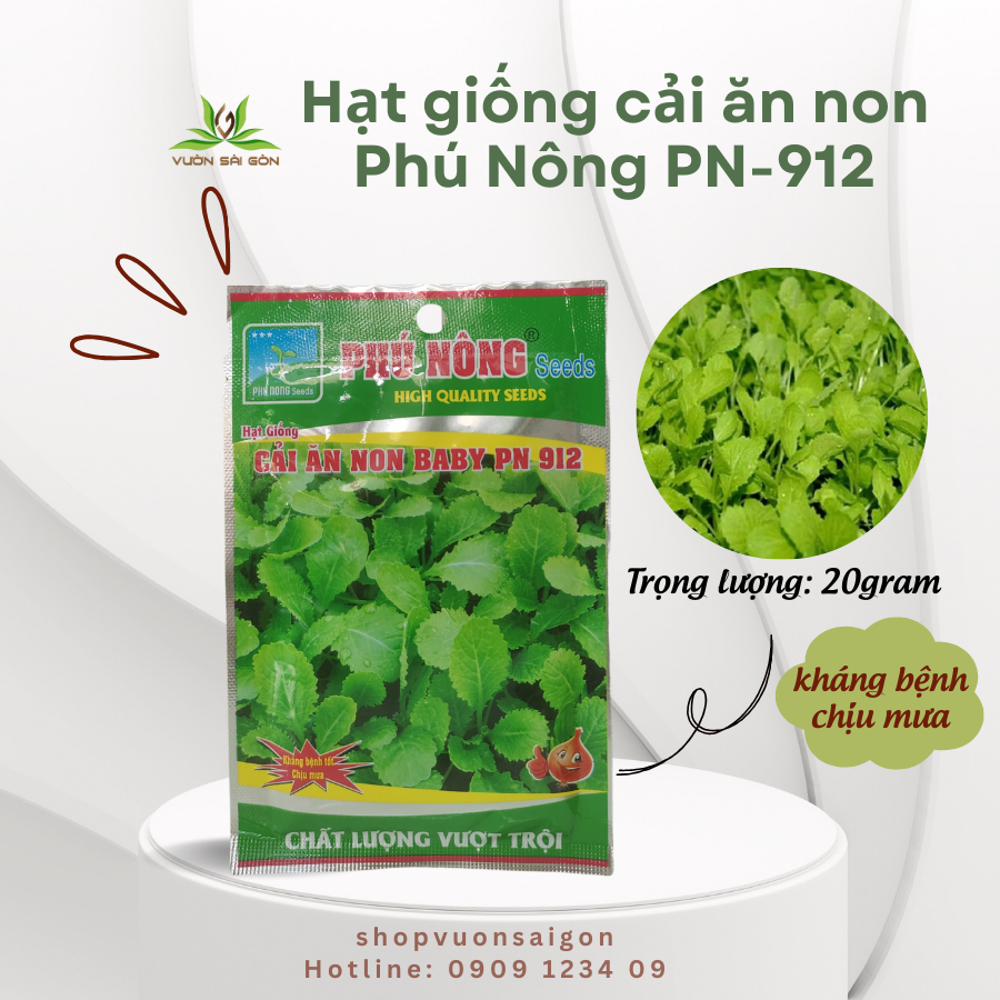 Hạt giống cải ăn non Phú Nông PN-912 - kháng bệnh, chịu mưa 1