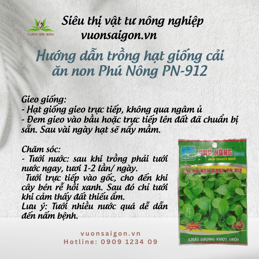 Hạt giống cải ăn non Phú Nông PN-912 - kháng bệnh, chịu mưa 3