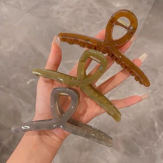Kẹp Tóc Càng Cua Màu Thạch Kẹp Tóc Hình Cá Mập Bằng Acrylic Trong Suốt Thời Trang Hàn Quốc Cho Nữ