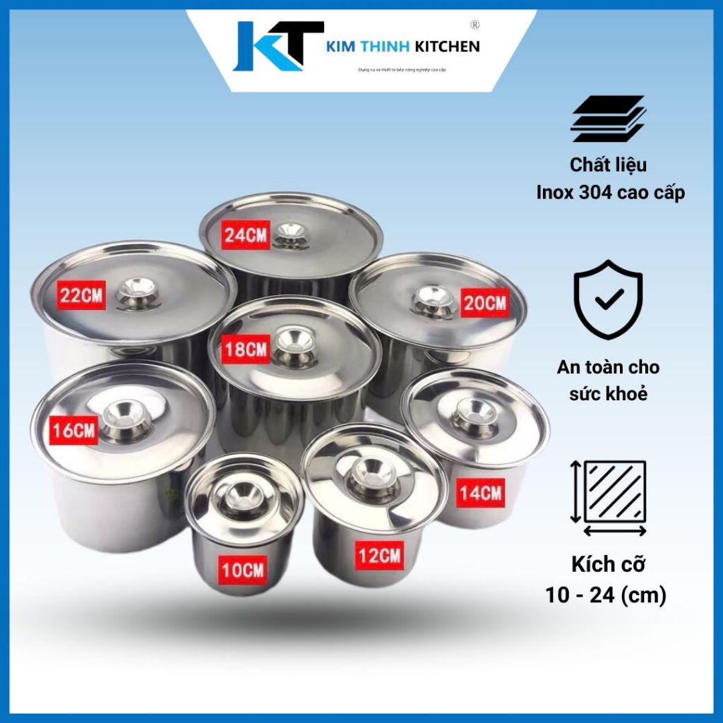 Thố Tròn Inox 304 - Hộp Đựng Thực Phẩm - Hộp Inox Có Nắp | Shopee Việt Nam