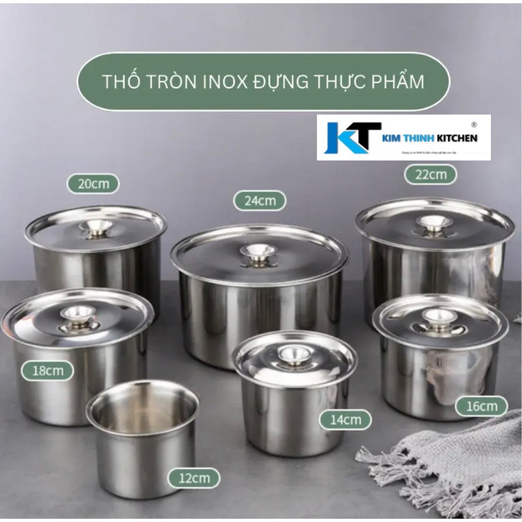 Thố Tròn Inox 304 - Hộp Đựng Thực Phẩm - Hộp Inox Có Nắp