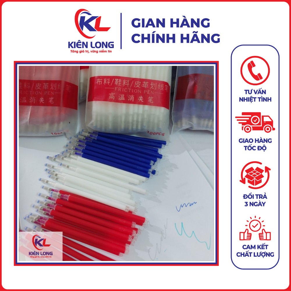 Bút vẽ trên vải ủi 💥 CHÍNH HÃNG 💥 Bút vẽ bay màu dùng trong ngành may mặc túi 100 chiếc