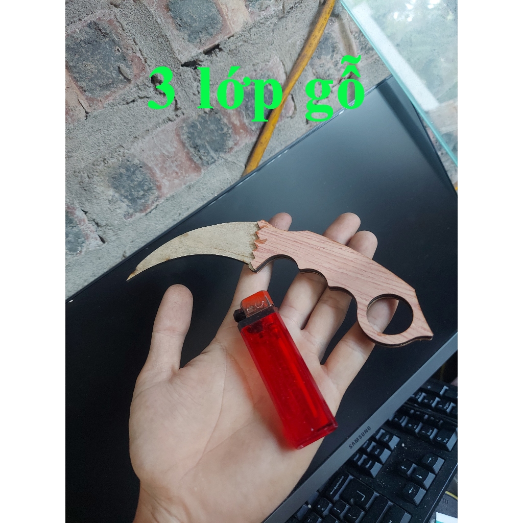 Dao gỗ mô hình  Karambit , lễ hội Even Day, dao trang trí, dao đồ chơi, dao gỗ