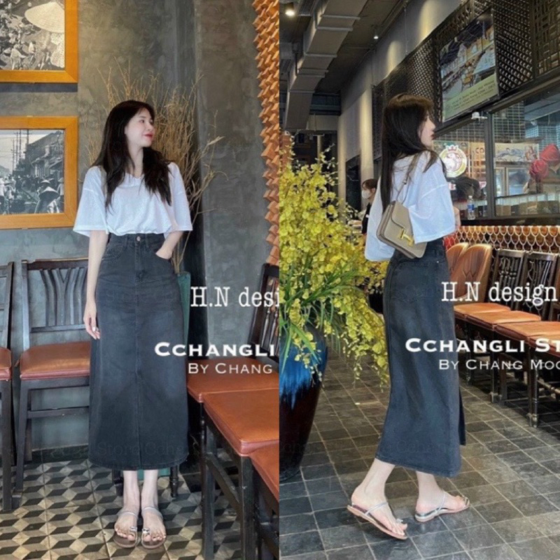 CHÂN VÁY JEASN NỮ SIÊU XINH XÁM KHÓI  #930