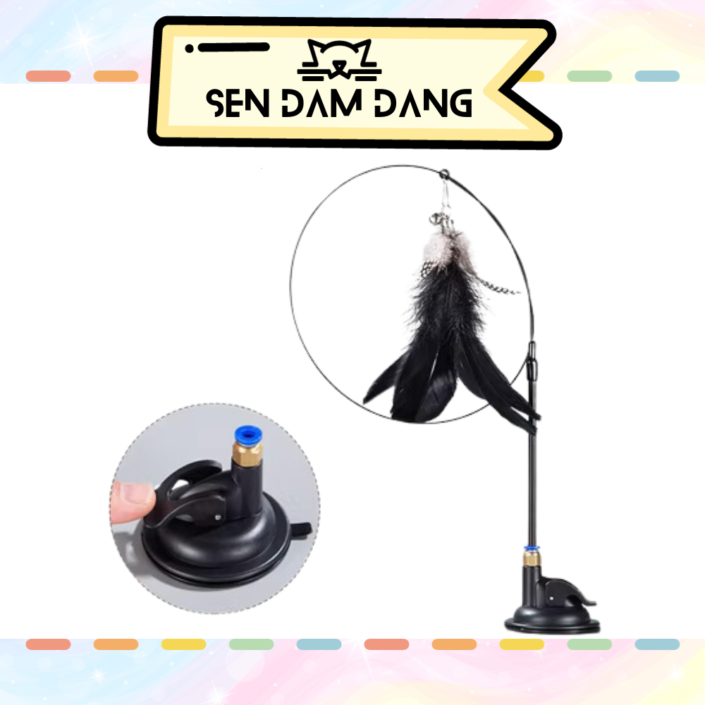Cần Câu Kèm Đế Hút Cho Mèo Tự Chơi