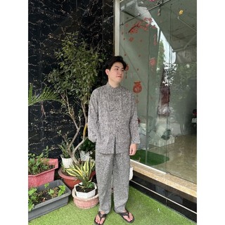 Lãnh tụ nam cổ trụ vải linen cao cấp, Đồ lam cho phật tử