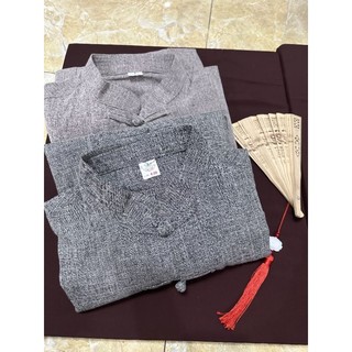 Lãnh tụ nam cổ trụ vải linen cao cấp, Đồ lam cho phật tử