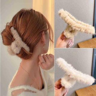 Kẹp Tóc Phối Lông Thỏ Moral Cỡ Lớn 11cm Đáng Yêu Thời Trang Dễ Thương Cho Nữ
