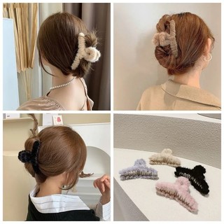 Kẹp Tóc Phối Lông Thỏ Moral Cỡ Lớn 11cm Đáng Yêu Thời Trang Dễ Thương Cho Nữ