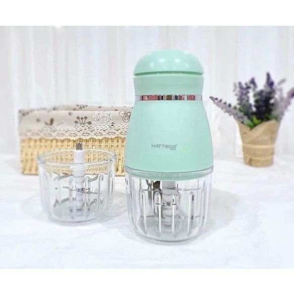 Máy xay ăn dặm cho bé Hattiecs 6 và 8 lưỡi lưỡi cối thuỷ tinh 300ml