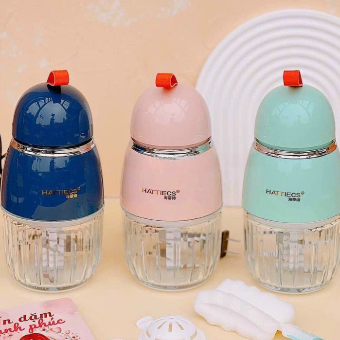Máy xay ăn dặm cho bé Hattiecs 6 và 8 lưỡi lưỡi cối thuỷ tinh 300ml