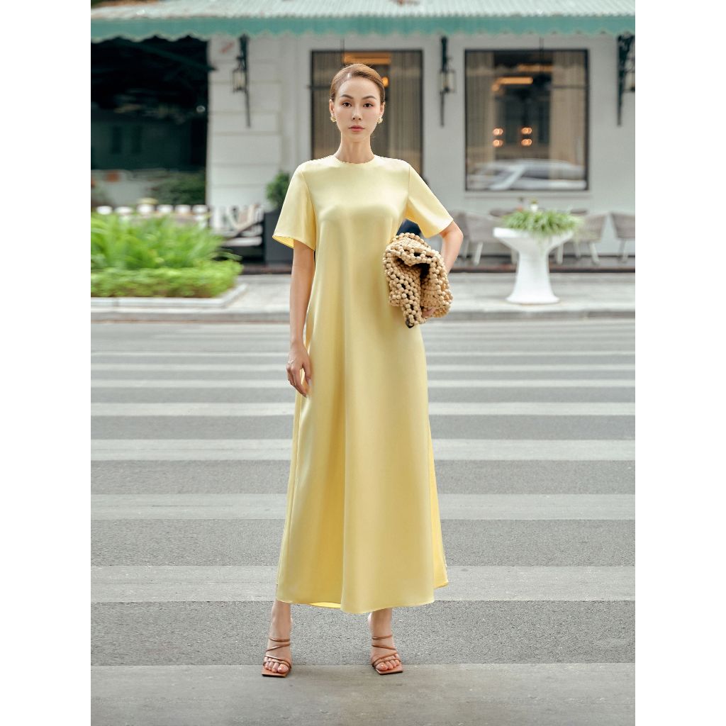 Đầm lụa trơn Mauve T-shirt silk dress