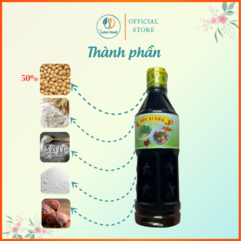 Hắc Xì Dầu Nguyên Hòa 500ml - Nước Tương Đen Sánh Đặc, Lên Màu Đẹp, Chuẩn Vị Hoa Làm Bột Chiên, Hủ Tiếu Khô Laku Food