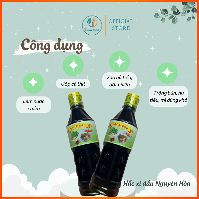 Hắc Xì Dầu Nguyên Hòa 500ml - Nước Tương Đen Sánh Đặc, Lên Màu Đẹp, Chuẩn Vị Hoa Làm Bột Chiên, Hủ Tiếu Khô Laku Food