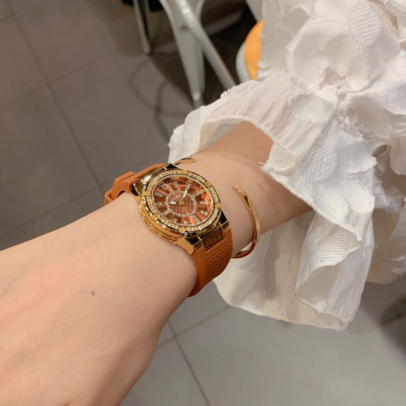 Đồng Hồ Nữ GS Màu Cam Đất Phiên Bản Khoá Cài Ôm Tay Mới