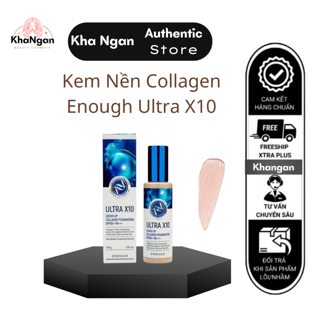 Bản mới- Bản Cũ - Kem nền COLLAGEN Enough Ultra X10 Cover up collagen ...