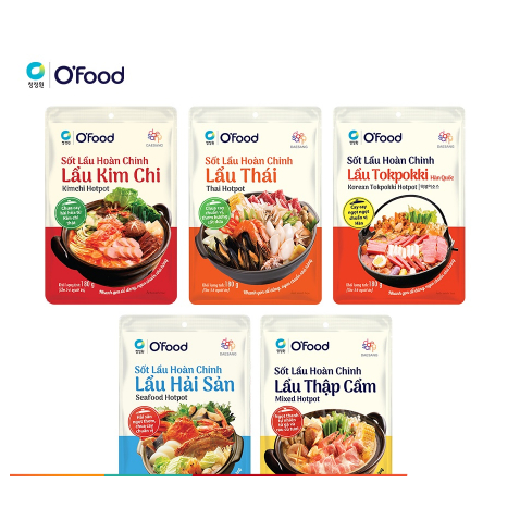 Sốt lẩu hoàn chỉnh O'food gói 180g, có 4 vị