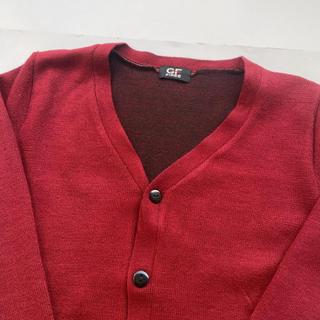 Cardigan nam len màu Đỏ Hàn Quốc dáng ôm body ABABA cadiganm9-do