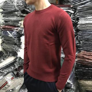 Áo len nam cổ tròn màu Đỏ dáng ôm body đẹp dễ phối đồ mặc Giáng sinh hoặc Tết ABABA trongaoAT-do