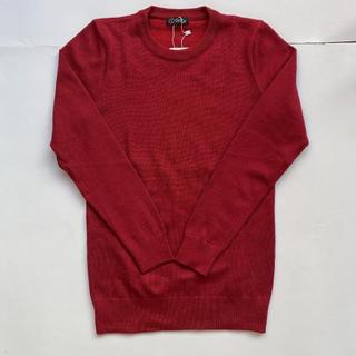 Áo len nam màu Đỏ Cổ tròn Trơn dáng Ôm body len cao cấp ABABA tronvisco-do