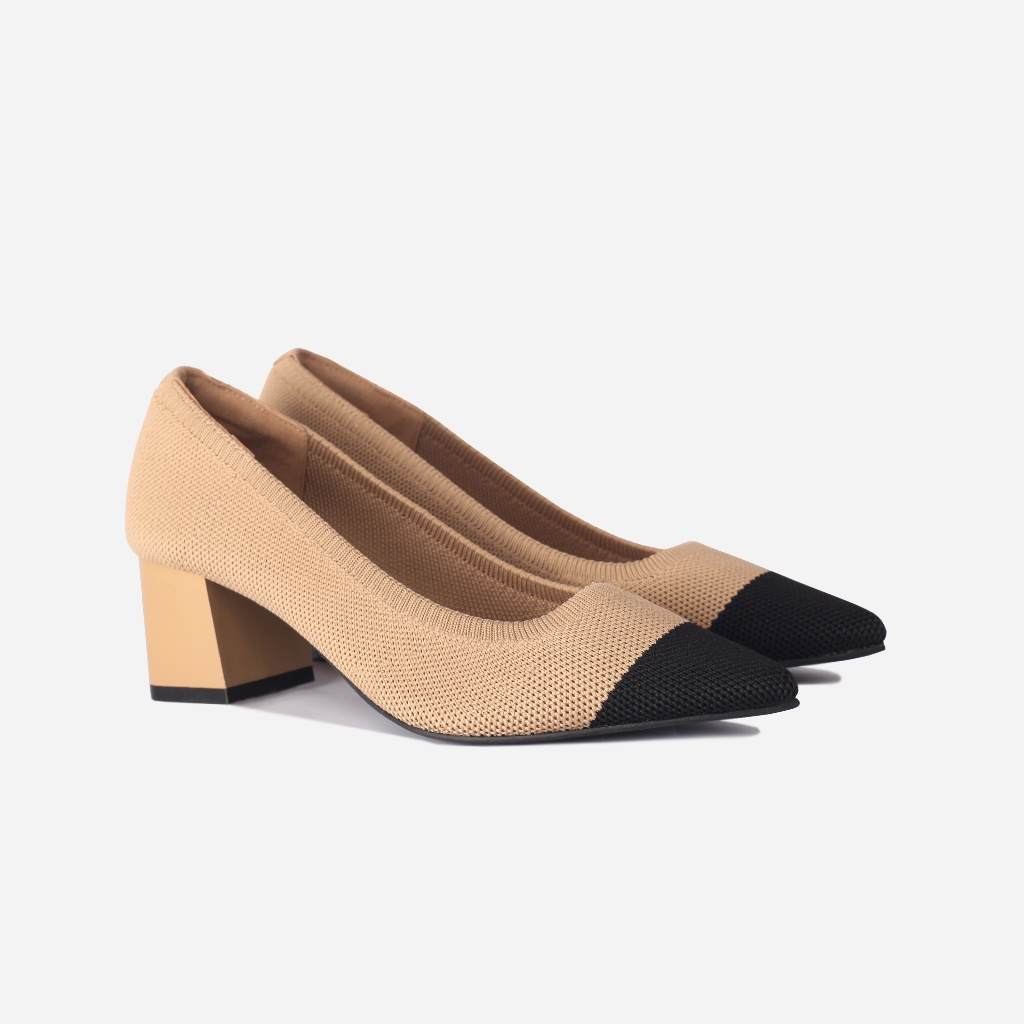 CORII - Giày Bít Cao Gót Mũi Nhọn The Glamour Special Thời Trang và Thoải Mái Nhất - CR04GMS Kem & Đen