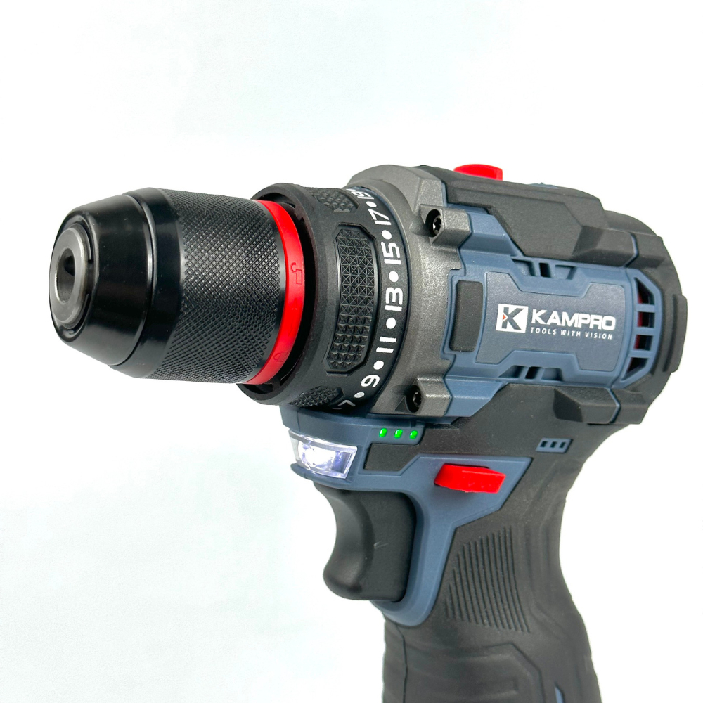 Máy khoan pin Kampro 18V đầu kẹp Autolook 10mm động cơ không chổi than