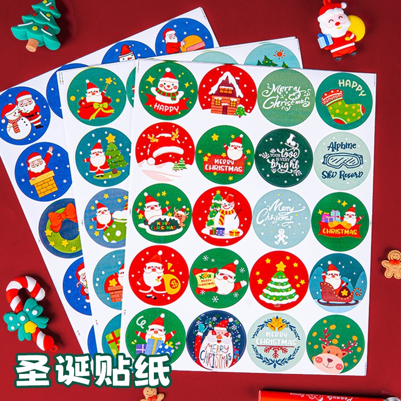 Sticker noel dán trang trí thiệp, túi quà tặng giáng sinh tấm 20 hình ...
