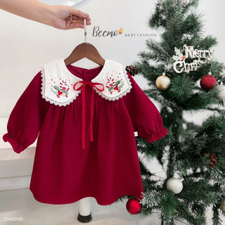 Váy nhung đỏ Noel Giáng Sinh bé gái 1-6 tuổi (9-24kg) BN007