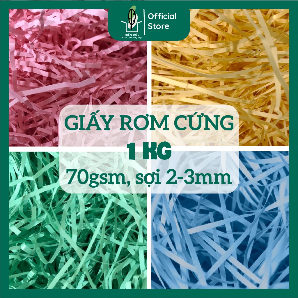 Giấy rơm cứng 1 KG sợi giấy vụn từ giấy kraft, fort màu lót hộp quà ...