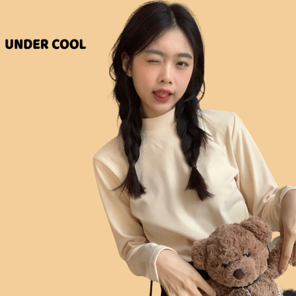 Áo Giữ Nhiệt Thun Basic cổ lọ thấp UNDERCOOL dài tay chất cotton mềm ADT03