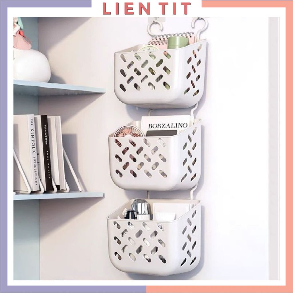 Giỏ mini đựng đồ dùng cá nhân, mĩ phẩm, đồ ăn vặt tiện lợi(Tặng 2 móc ...