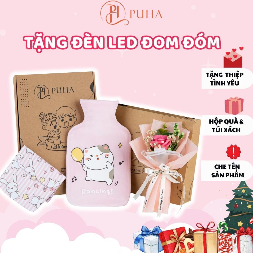 Ảnh Set quà tặng giáng sinh , noel cho bạn gái PUHA, combo 3 món có túi chườm nóng hỗ trợ giảm đau bụng kinh 1