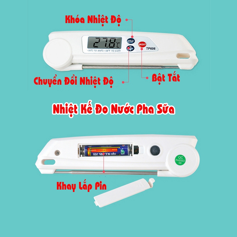 Ảnh Nhiệt kế điện tử đa năng, Sipanic đo nước pha sữa, thực phẩm, nước tắm an toàn cho bé 2