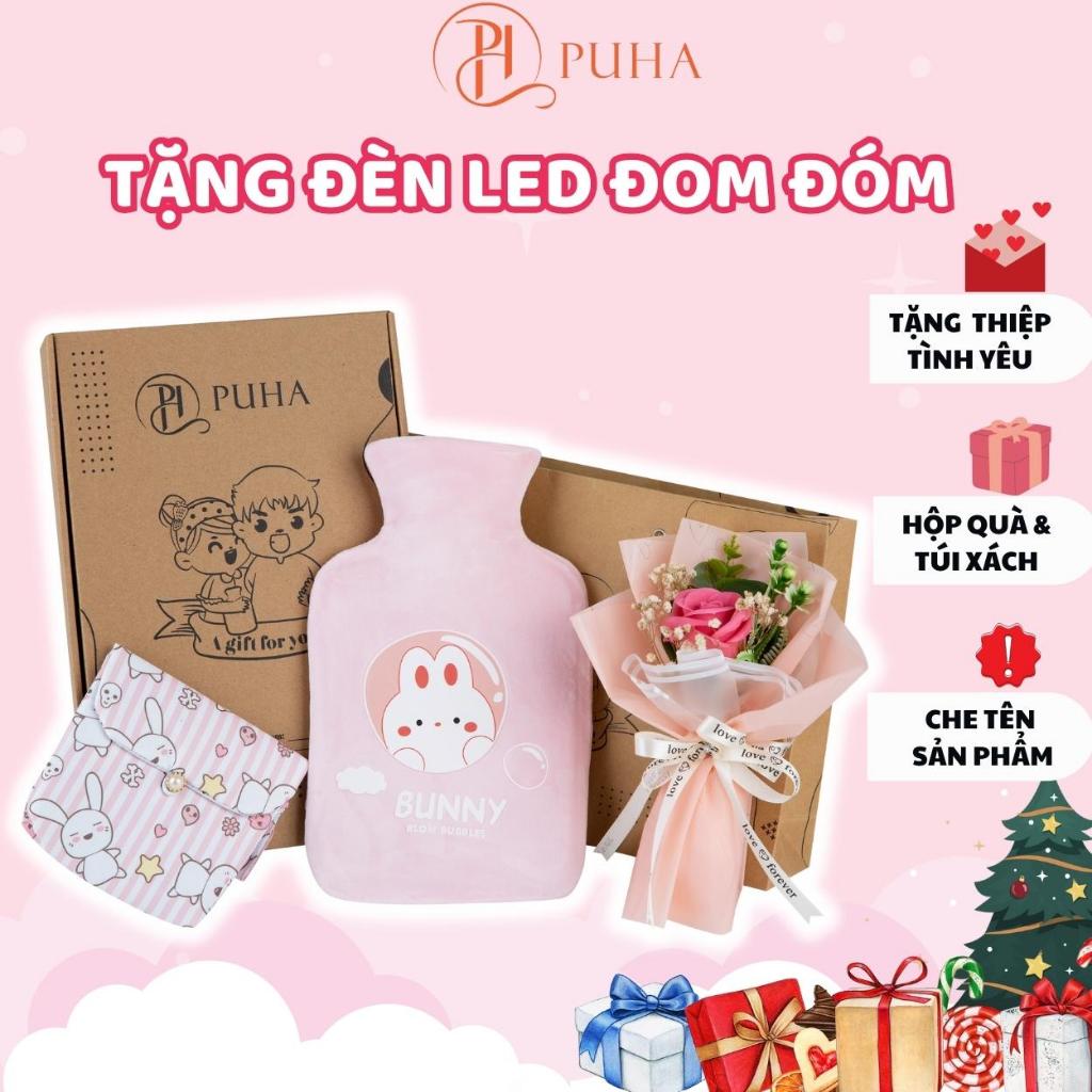 Ảnh Set túi chườm nóng giảm đau bụng kinh Puha 1000ml và hoa hồng tặng bạn gái dịp giáng sinh 1