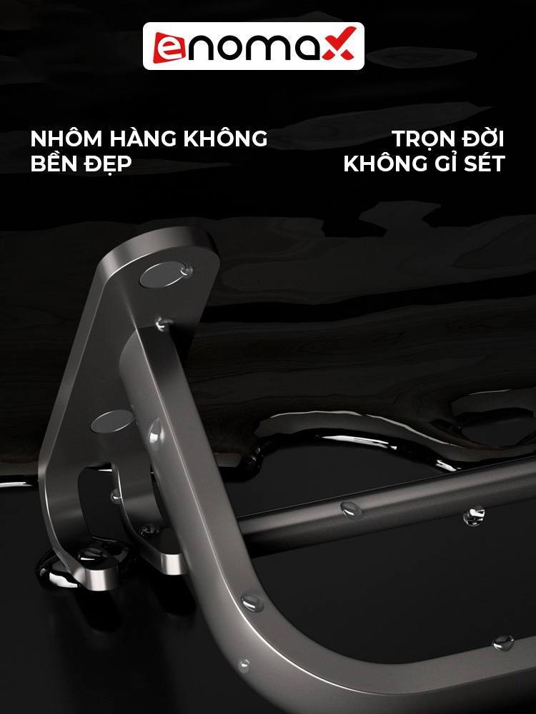 Ảnh Giá treo khăn phòng tắm Enomax, treo quần áo dán tường, chất liệu nhôm hàng không cao cấp, Bảo hành 10 năm (Eno - 0136) 4