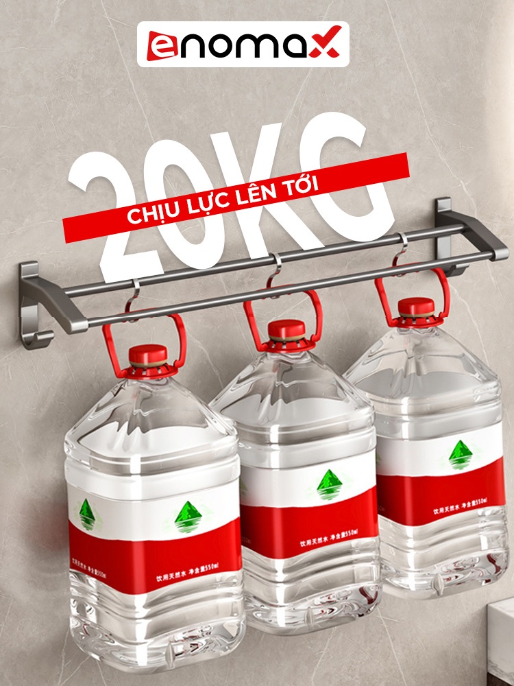 Ảnh Giá treo khăn phòng tắm Enomax, treo quần áo dán tường, chất liệu nhôm hàng không cao cấp, Bảo hành 10 năm (Eno - 0136) 3