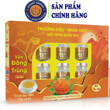 Đông trùng hạ thảo ngâm mật ong+Hộp Yến Đông Trùng chưng sẵn 1 hộp 6 x 70 ml_Viên cao ngựa_