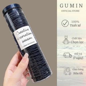 SET 100 Dây Buộc Tóc Đen GUMIN Hand made Cao Su Co Giãn Thời Trang Phong Cách Hàn Quốc Cực Xinh