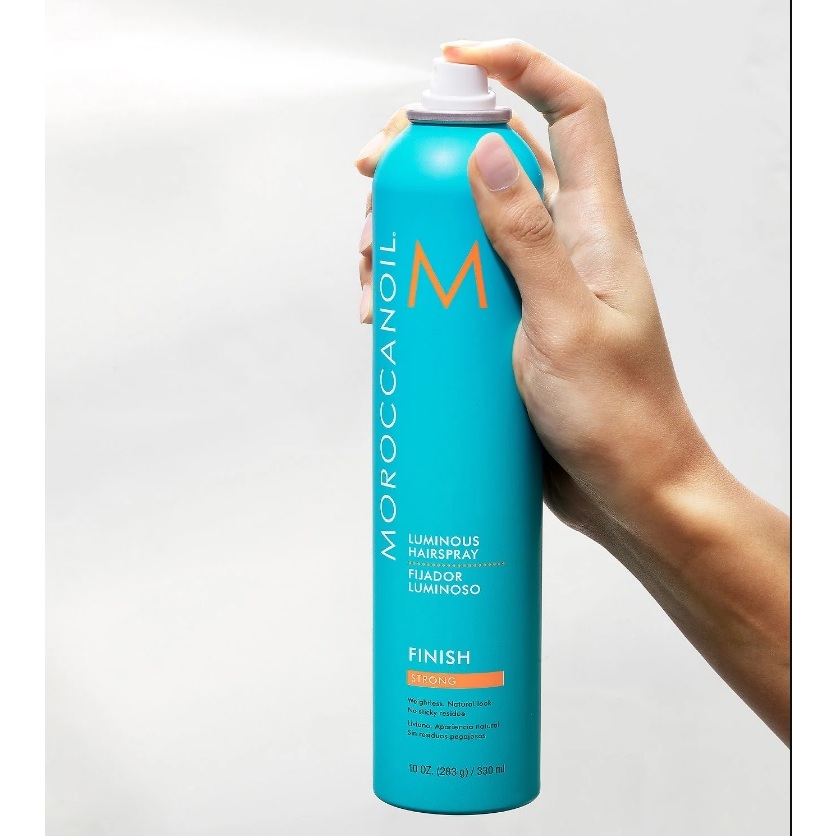 Gôm xịt tóc - Moroccanoil Luminous Hair Spray Strong Finish - tăng bóng và giữ nếp tóc chắc lâu dài (330ml) - LT