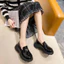 Giày lười nữ da bóng đế độn thời trang, loafer nữ đế cao 4cm, giày búp bê nữ da mềm hot trend P-004