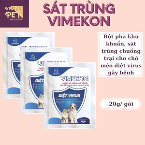 Sát Trùng Chuồng Trại Vimekon Gói 20g Bột Pha Khử Khuẩn Chuồng Trại Cho Chó Mèo Diệt Virus Gây Bệnh - KIKINO