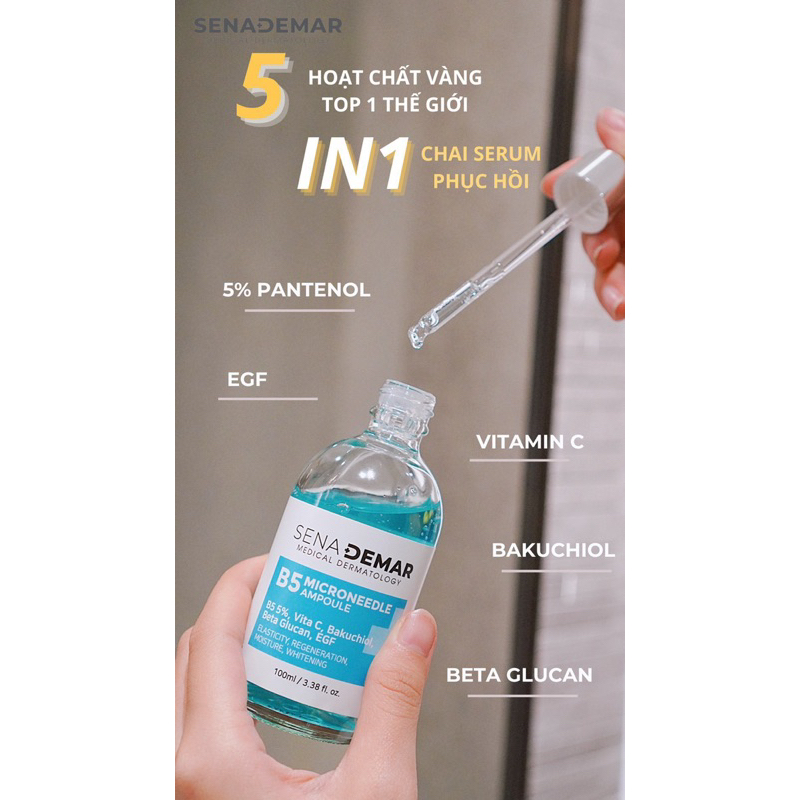 Serum B5 sena demar b5 microneedle ampoule giúp dưỡng ẩm, giảm nhăn, 50ml/100ml - hạn 2028 serum b5 senademar  IS441