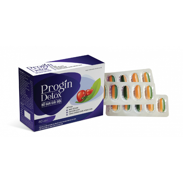 Progin Detox - Viên uống bổ gan, giải độc gan, tăng cường chức năng gan ...