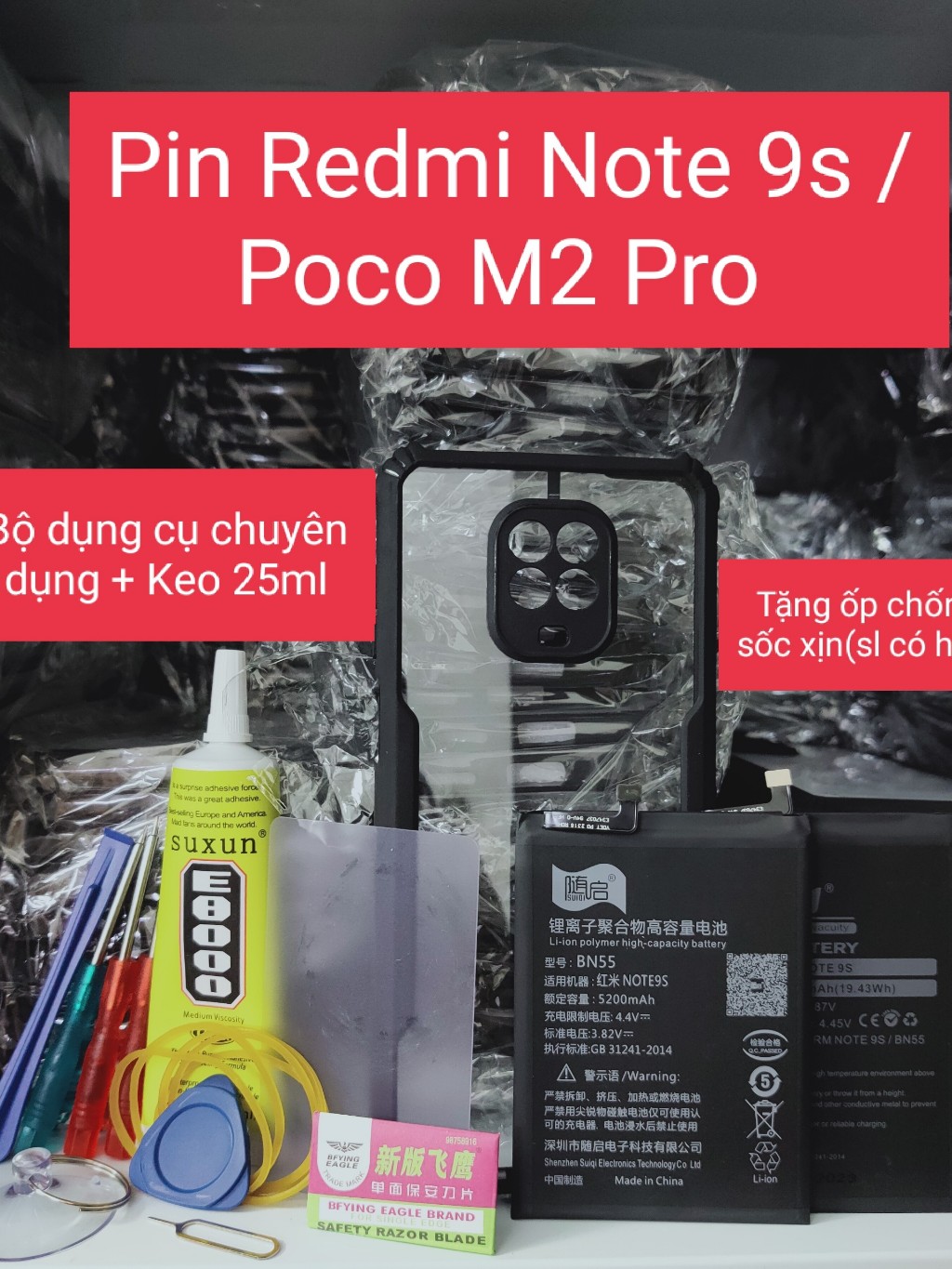 Pin Redmi note 9s Mã BN55 Hãng Suiqi Và Lehehe , deji | Shopee Việt Nam