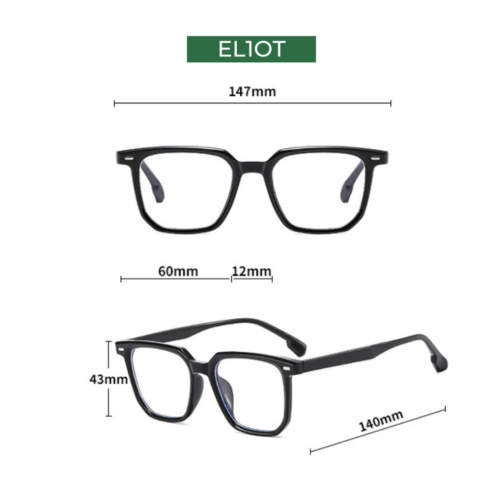Kính cận vuông nam nữ ELIOT Eyewear chất liệu nhựa phụ kiện thời trang 660