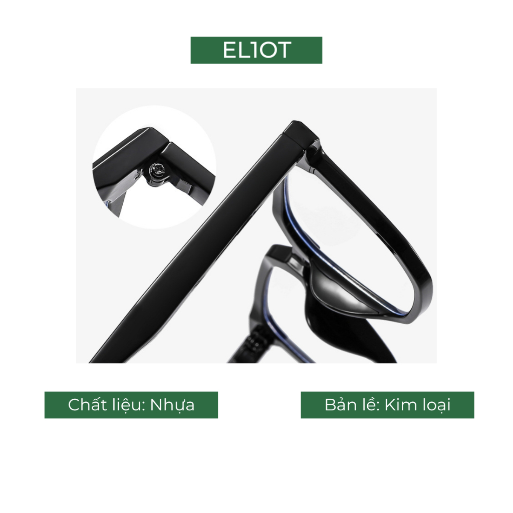 Kính cận vuông nam nữ ELIOT Eyewear chất liệu nhựa phụ kiện thời trang 660