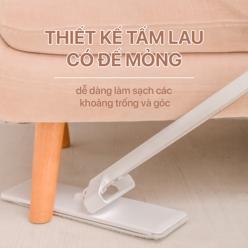 Ảnh Cây Lau Nhà MyJae Đài Loan Sợi Polyester Kéo Vắt Thông Minh Sạch Nhanh 360 Độ 125cm 4