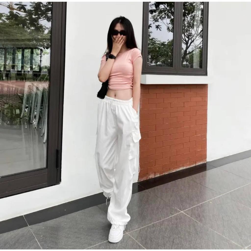 Quần Kaki Ống Rộng Túi Hộp Dây Rút Bo Gấu Thời Trang Hàn Quốc Siêu Cá Tính Mã
